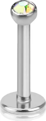 Produktbild von viva-adorno 1,2x8x2mm Lippen Piercing Stecker Tragus Labretstecker Zirkonia Edelstahl Innengewinde in verschiedenen Farben Z188, rainbow