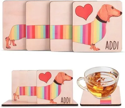 Zdjęcie produktu dla Drewniane podkładki pod filiżanki i szklanki – ozdobne