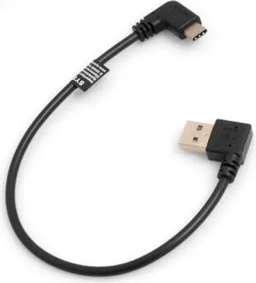 Produktbild von SYSTEM-S USB 3.1 Typ C 90° zu 2.0 Typ A 90° Winkel Kabel 27 cm