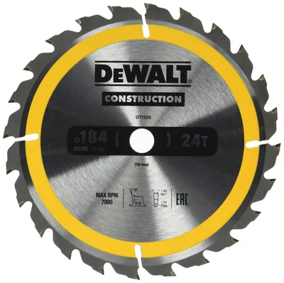 Image de Lame de scie circulaire pour scies circulaires portatives, diamètre 184 mm, 24 dents