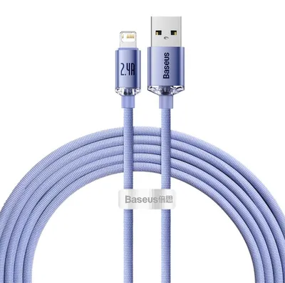 Zdjęcie produktu dla Kabel Baseus Crystal Shine USB-A - Lightning 2,0 m fioletowy