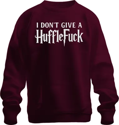 Productafbeelding van Ik geef geen Hufflepuff, vrolijk Halloween, Harry Potter, fanartikel, uni sweatshirt, burgundy, maat XL
