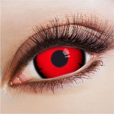 Produktbild von aricona Mini Sclera Rot Farbige Kontaktlinsen Halloween Karneval Kostüm Zombie