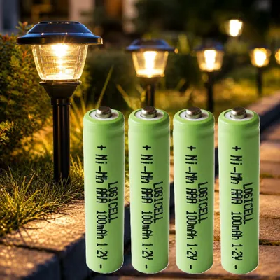 Produktbild von 4 stück LogiCell NI-MH Akku Micro LR03 AAA 100mAh, 1,2V für Solarprodukte Solar Batterie, für Außen-Solarleuchten Solarlampen Wiederaufladbar LED