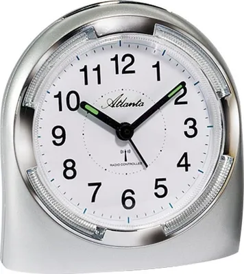 Produktbild von Atlanta 1404/19 Wecker Funk Funkwecker analog silbern mit Licht Snooze