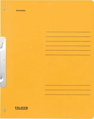 Produktbild von Falken 80004062F 50x Falken - Einhakhefter für DIN A4, 250g/m2 Manila-RC-Krt., 1/1 Vorderd., kaufm. Heftung - Gelb