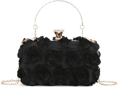 Image de Azomor® : élégante pochette en satin à motif floral pour les mariages et les occasions festives