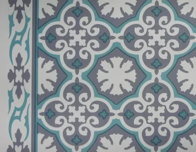 Produktbild von Bodenschutzmatte Vintage Floor Tile Runner türkis 40x65 cm