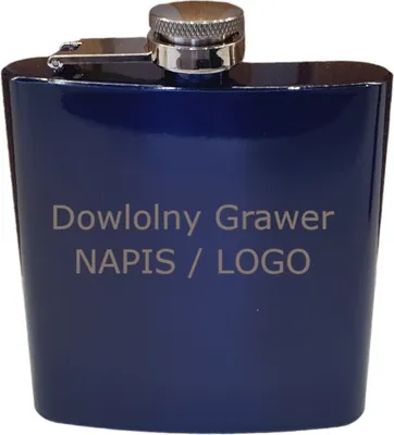 Produktbild von Flachmann Edelstahl 175 ml SCHWARZ mit Gravur – Taschenflasche