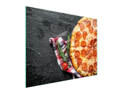 Produktbild von Hygienisches Glas-Schneidebrett 52x40 cm für Pizza, kratzfest, hitzebeständig und rutschfest