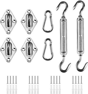 Immagine prodotto di Kit di fissaggio per tende da sole, acciaio inossidabile 304, accessori per giardino e campeggio