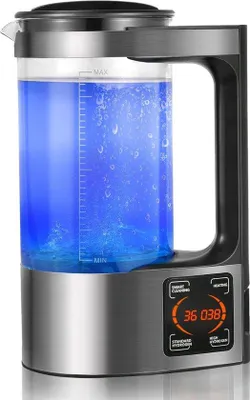 Immagine prodotto di Acqua all'idrogeno, 2L Dispositivo per acqua ricca di idrogeno di grande capacità Generatore portatile di acqua all'idrogeno con funzione termostatica e touchscreen a LED per uso domestico