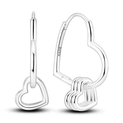 Produktbild von Herz Ohrschmuck Damenohrringe Zirkonia Ohrcreolen Herzcreolen (GESCHENKIDEE), inklusive Geschenkschachtel