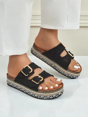 Produktbild von Royalfashion Damen-Plateausandalen mit Schnallen CorkStyle, Größe 37