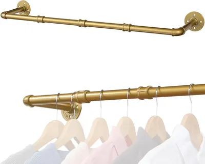 Produktbild von Industrielle Kleiderstange - Vintage-Design - 90 cm - Gold
