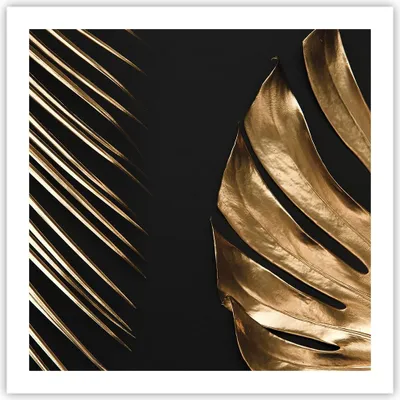 Produktbild von Poster - Poster ohne Rahmen - Golden Blatt Monstera - 60x60 cm - Wand Bild - Wanddeko - Wandbilder - Kunstposter - Wandposter - Bilder - Kunstdruck - Wanddekoration - Wandbild - P2XAC60x60-5028