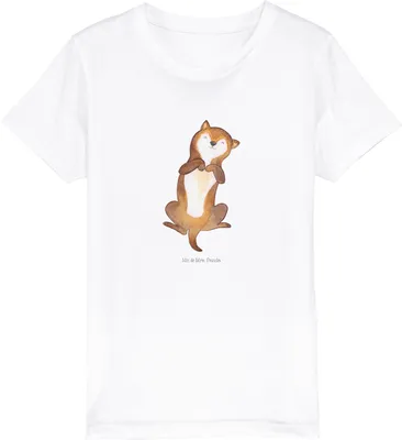 Produktbild von Mr. & Mrs. Panda Kleinkinder T-Shirt Hund Streicheln 9-11 Jahre (134/146) - Weiß - Geschenk, Sprüche, Kinder Mädchen, Hundemama, Bauch, Teenager, Süß, Kindershirt, Hunde
