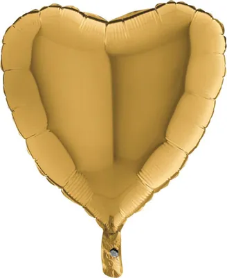 Produktbild von 18"/Ø46cm Herz Folienballon Uni | Gold