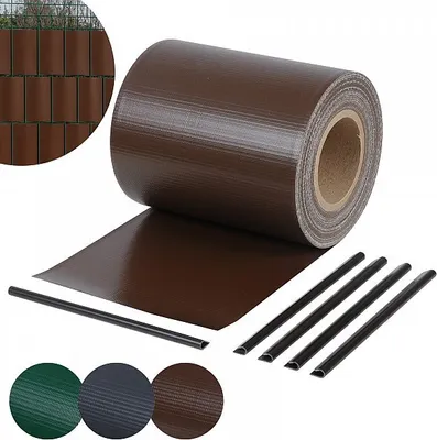 Produktbild von WOLTU Sichtschutzstreifen 450g/m², 25 Stücke Klemmenclips, Braun, 19cmx35m