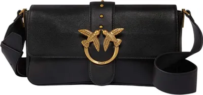 Produktbild von PINKO Umhängetasche Love One Classic Slouchy FL Nero - Antique Gold schwarz