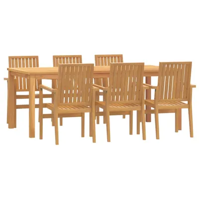 Produktbild von vidaXL 7-tlg. Garten-Essgruppe Massivholz Teak