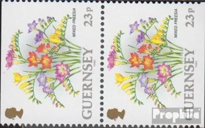 Produktbild von Briefmarken GB - Guernsey 1992 Mi 563Do/Du Paar postfrisch Blumen
