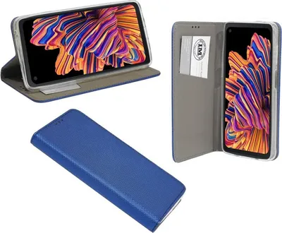 Produktbild von Buch Tasche "Smart" für Samsung Galaxy Xcover Pro (G715F) Handy Hülle Etui Brieftasche Schutzhülle mit Standfunktion, Kartenfach Blau