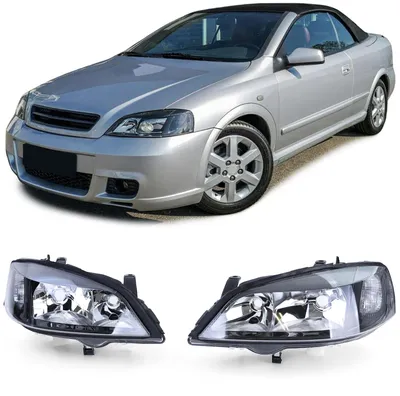 Für Opel Astra G 1997-2004 Klarglas Scheinwerfer Schwarz Links + Rechts in der Farbe Schwarz von Carparts-Online GmbH