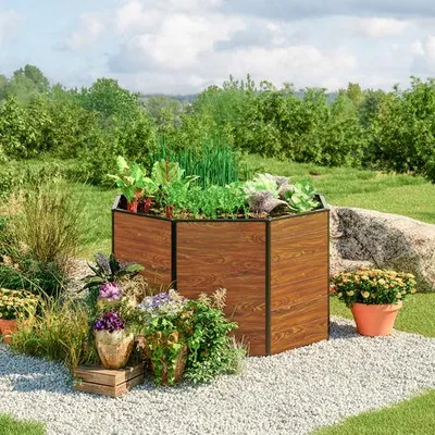 Produktbild von GFP 180 x 180 x 77 cm Hochbeet Anja, Holzoptik