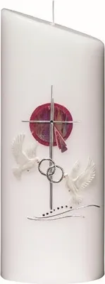 Produktbild von Hochzeitskerze mit Namensverzierung und Geschenkkarton 230 x 90 mm, Nr. K28, Original handverzierte Kopschitz Brautkerze Kerze in bester Brennqualität