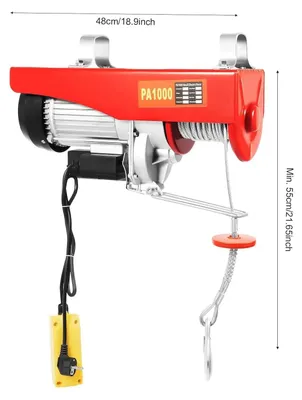 Produktbild von Elektrischer Seilhebezug - Seilzug und Elektrowinde - 12 m Hubhöhe - 1000 kg Tragkraft - 220 V Motor - Kabelfernbedienung