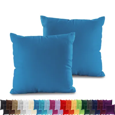 Produktbild von 2er PACK JERSEY Kissenbezüge 100% Baumwolle Kissenhülle 160 Gr/m², in Größe: 40x80 cm, in Farbe: Royalblau