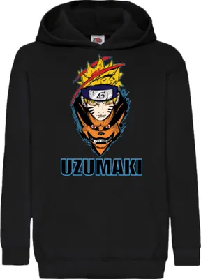 Obrázok produktu pre Detská Mikina S Kapucňou Naruto Uzumaki 001, 7-8 Jahr - 128 / čierna