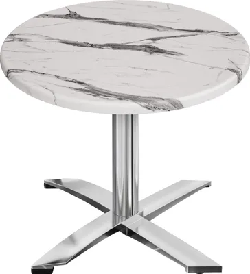 Produktbild von WTG | Bistro Außen Tisch | Ø:H 60 x 75,5 cm | Weiß Marmor / Aluminium | Rund | Bistro Tisch Gastro Tisch