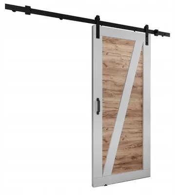Produktbild von KierMoebel Schiebetür Komplettset LOFT ADIO 3 Weiß & Bastelgold 86x205x3,2 cm, Wohnzimmer Schiebetür