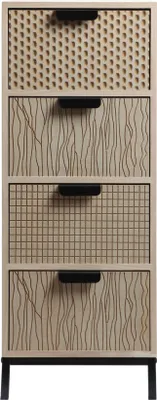 Produktbild von Rebecca Mobili Schmale Kommode mit 4 Schubladen aus Holz, braun