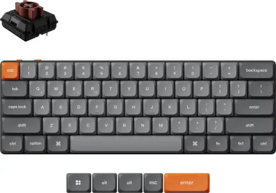 Obrázok produktu pre Herná mechanická klávesnica Keychron K9 Max QMK HS 60% Keychron Milk POM prepínač hnedý RGB