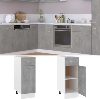 Produktbild von vidaXL Schubunterschrank Lyon Betongrau 30x46x81,5 cm Holzwerkstoff
