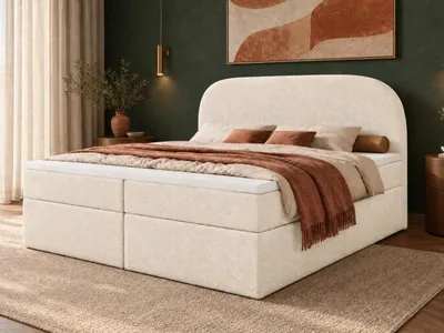 Produktbild von Emlar Boxspringbett Mona 2 200x200 - Komplett-Set mit Matratze und Topper - Polsterbett mit Bettkästen - Boxspringbett Beige (Quelle 02)