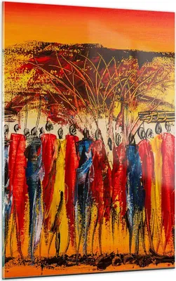 Produktbild von Bilder auf glas - Einteilig - Afrika Stamm - 50x70cm - Glasbilder - Wandbilder - Bilder - Kunstdruck - zum Aufhängen bereit - Wanddekoration aus Glas - Glas Bilder - Wandbild auf Glas - GPA50x70-3752
