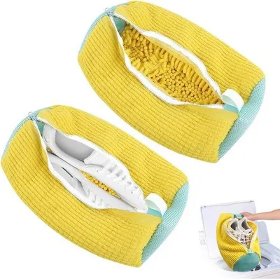Produktbild von Famanu Schuhwaschbeutel - Wiederverwendbares Waschnetz mit Reißverschluss - 360° Reinigung