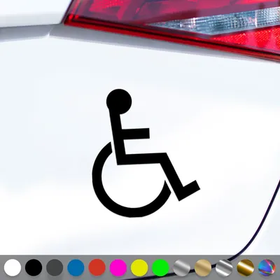 Produktbild von PantherPixel Behindert Aufkleber Handicap Rollstuhlfahrer Sticker Auto Geschenkidee Farbe Schwarz
