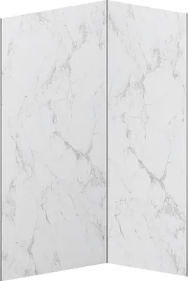 Produktbild von 2er-Set Aluminium-Duschwandpaneele in weißer Marmoroptik mit Profilen - B 90 x B 120 x H 210 cm - ENEKO