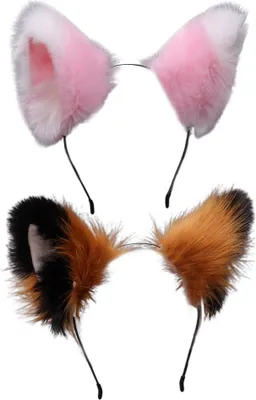 Produktbild von Stück Wolf-Fuchs-Pelzohren Haarreif Kopfschmuck Kostümparty Halloween Stirnband Haarband