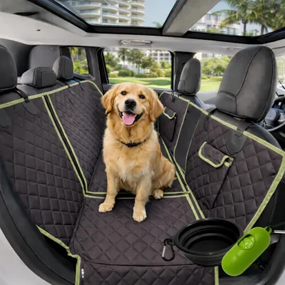 Hundedecke Auto Rückbank 6-in-1, Oxford 600D, wasserdicht, mit Mesh-Fenster