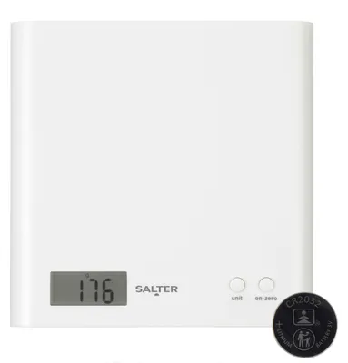 Küchenwaage digital, 3 kg, LCD, Add & Wiege, weiß