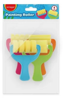 Imagen del producto de Rodillos para pintar para niños Keyroad, set de 4 unidades con diseños variados
