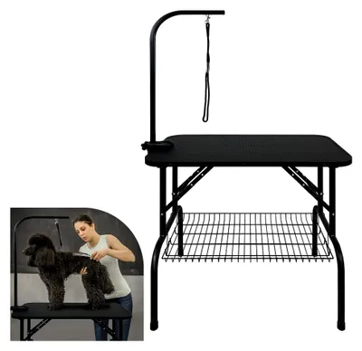 Produktbild von Hunde Schertisch, 80x46x76 cm, stabil, klappbar, höhenverstellbar, für Hunde und Katzen, bis 60 KG