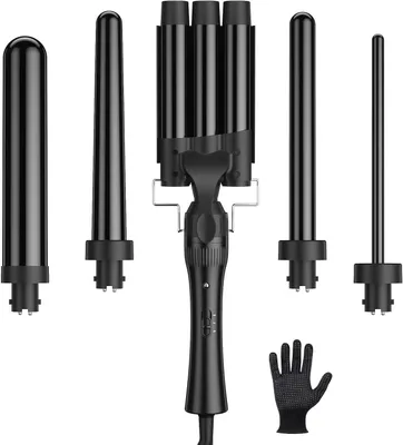 Produktbild von Krultang 5-in-1 – Haartrockner für Locken – Verschiedene Looks – Keramikbeschichtung – 10-32 mm – Schwarz