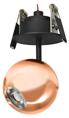 Imagen del producto de Bora, foco empotrable LED de 8,5 W, 36°, 3000 K, color rosa dorado. Foco esférico de alta eficiencia y ajustable. Marca: Beneito & Faure